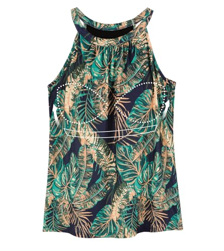 Image of Women Halter Tank Top with Built in Bra Flowy Sleevless Padded Camisole Loose Fit Summer Shirt Top S-3XL
