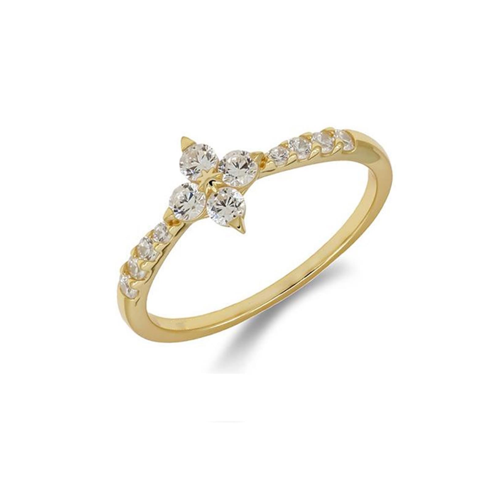 Alianzas de oro amarillo de 9 K/14 K/18 K con moissanita, forma de cruz