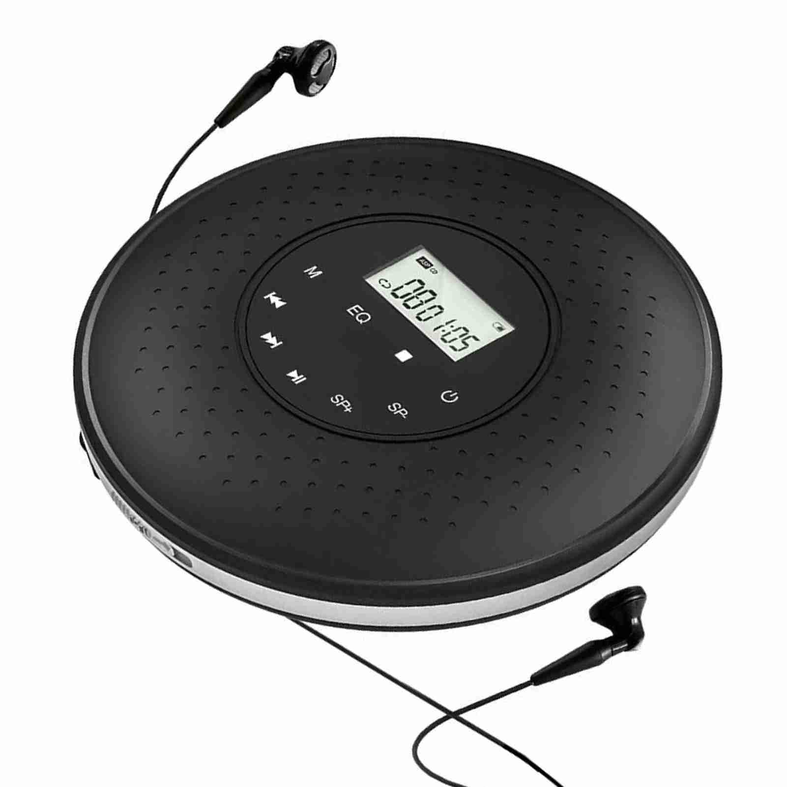 ANGGREK Lettore CD Portatile e MP3 con Scheda TF, Batteria Ricaricabile, Display Integrato, Effetti Sonori Regolabili, Audio Portatile Leggero, Jack 3,5 mm