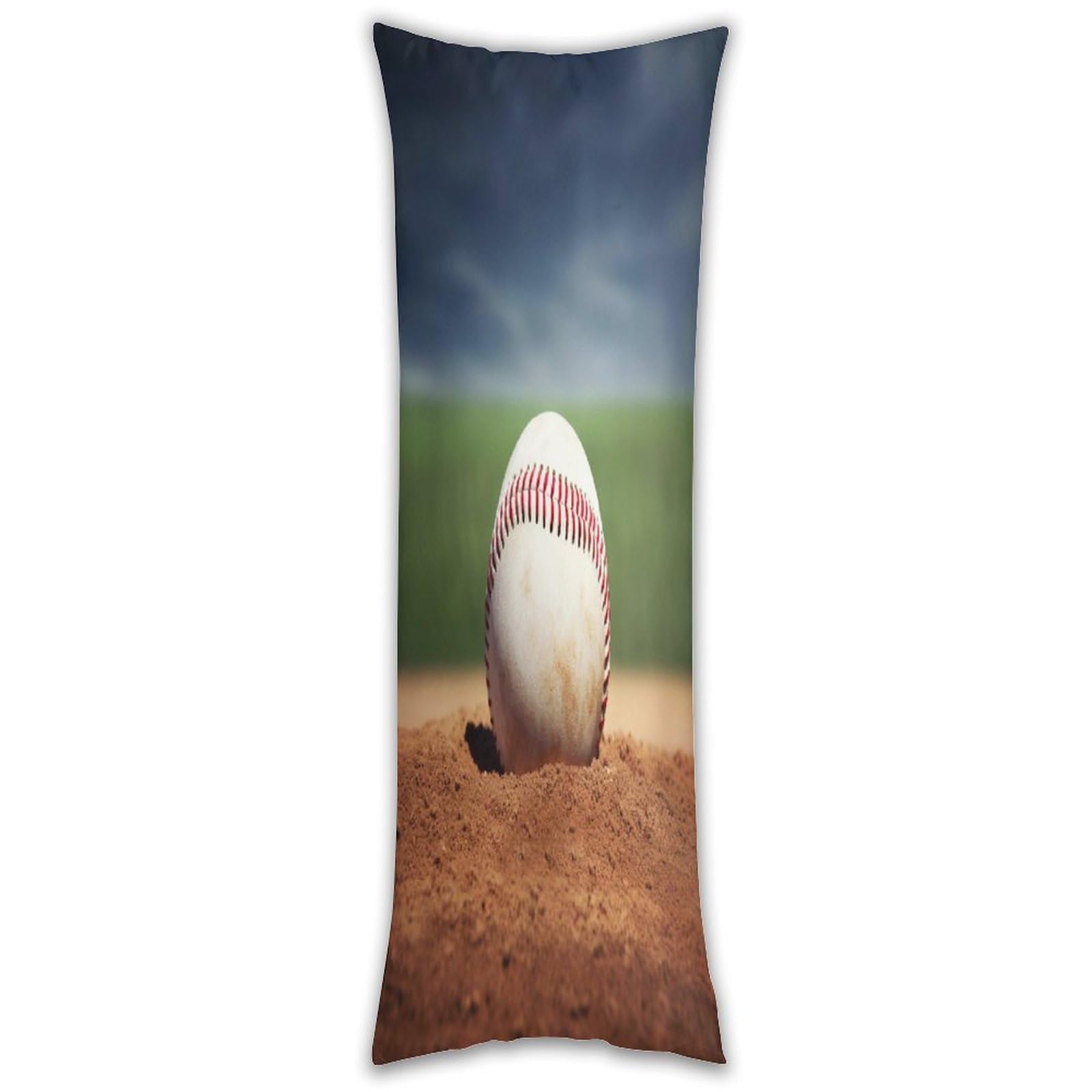 Baseball Long Pillow Case with Zipper Ultra Soft Microfiber Long Pillow Cover Breathable Body Pillow Protector Soft Wrinkle Pillowcase for Bed Sofa Bedroom 53 X 19 in