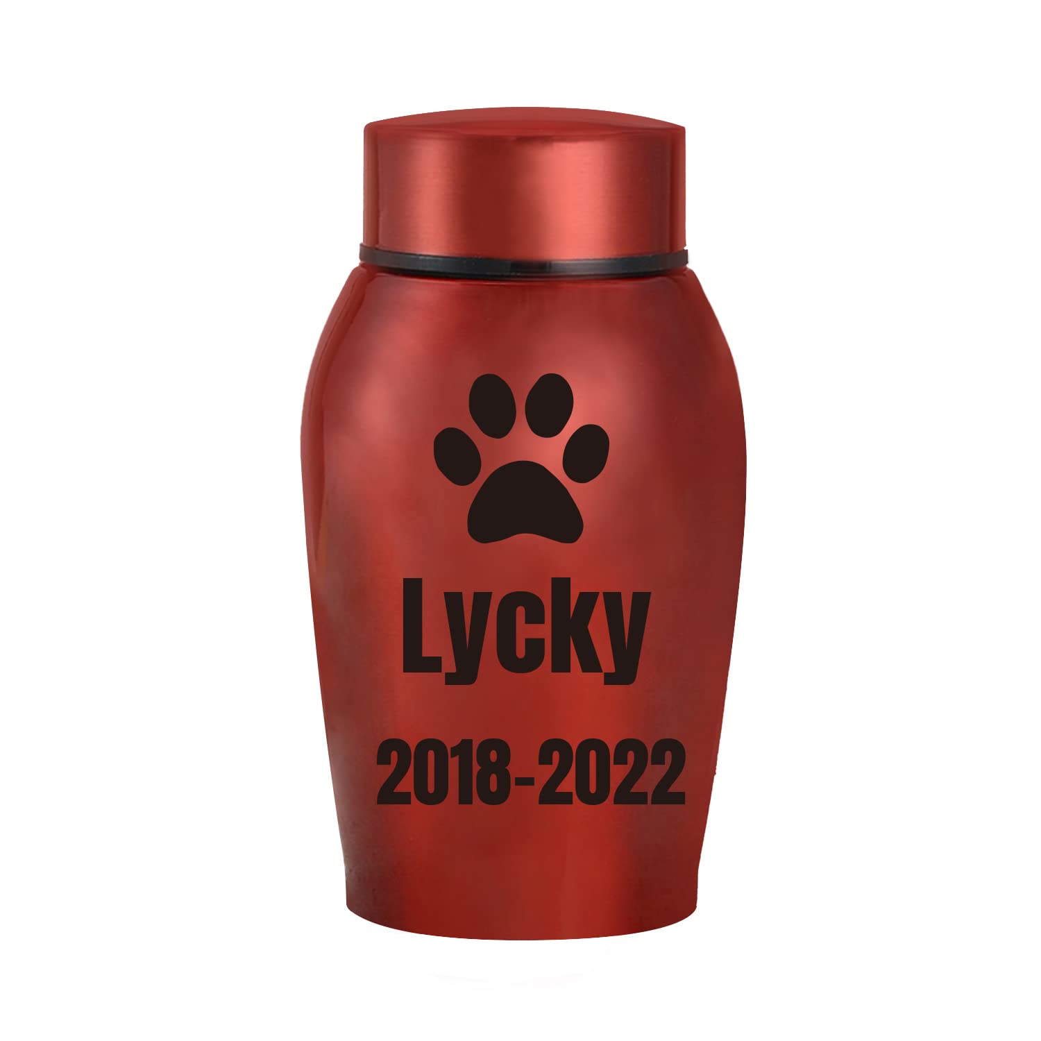 JMIPET Personalized Pet Urns for Dogs Ashes Pet Memorial Gifts Spiral Design Dog Cat Urn Custom Pet Dog and Cat Names Urn for Ashes High Airtight Waterproof… (L, Red)