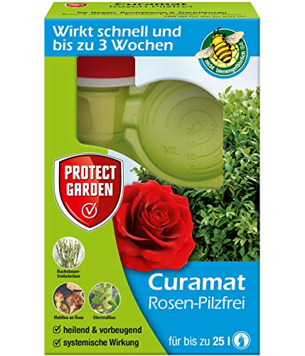 Preisvergleich Produktbild PROTECT GARDEN Curamat Rosen-Pilzfrei, Konzentrat gegen Pilzkrankheiten an Rosen und Zierpflanzen sowie gegen Buchsbaumtriebssterben, 100 ml