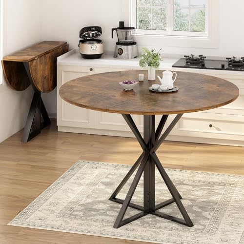 La mejor comparación de Mesa Plegable de Madera Walmart - solo los mejores. 43 Uzelia Mesa Plegable de Comedor, Barra de Desayuno, Mesa Comedor Redonda Cocina, Plegable para 4 a 6 Personas para Hogar, Que Ahorra Espacio en 3 Formas con Patas de Metal...