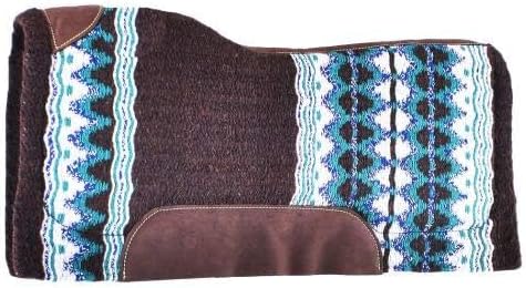 Showman 34" x 36" Brown & Teal Memory Felt Bottom Saddle Pad