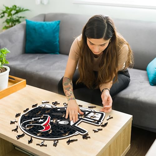 Iconic Puzzles, Houston Texans Helmet, Wooden Puzzle officially licensed NFL, 100% sustainable - Image 2