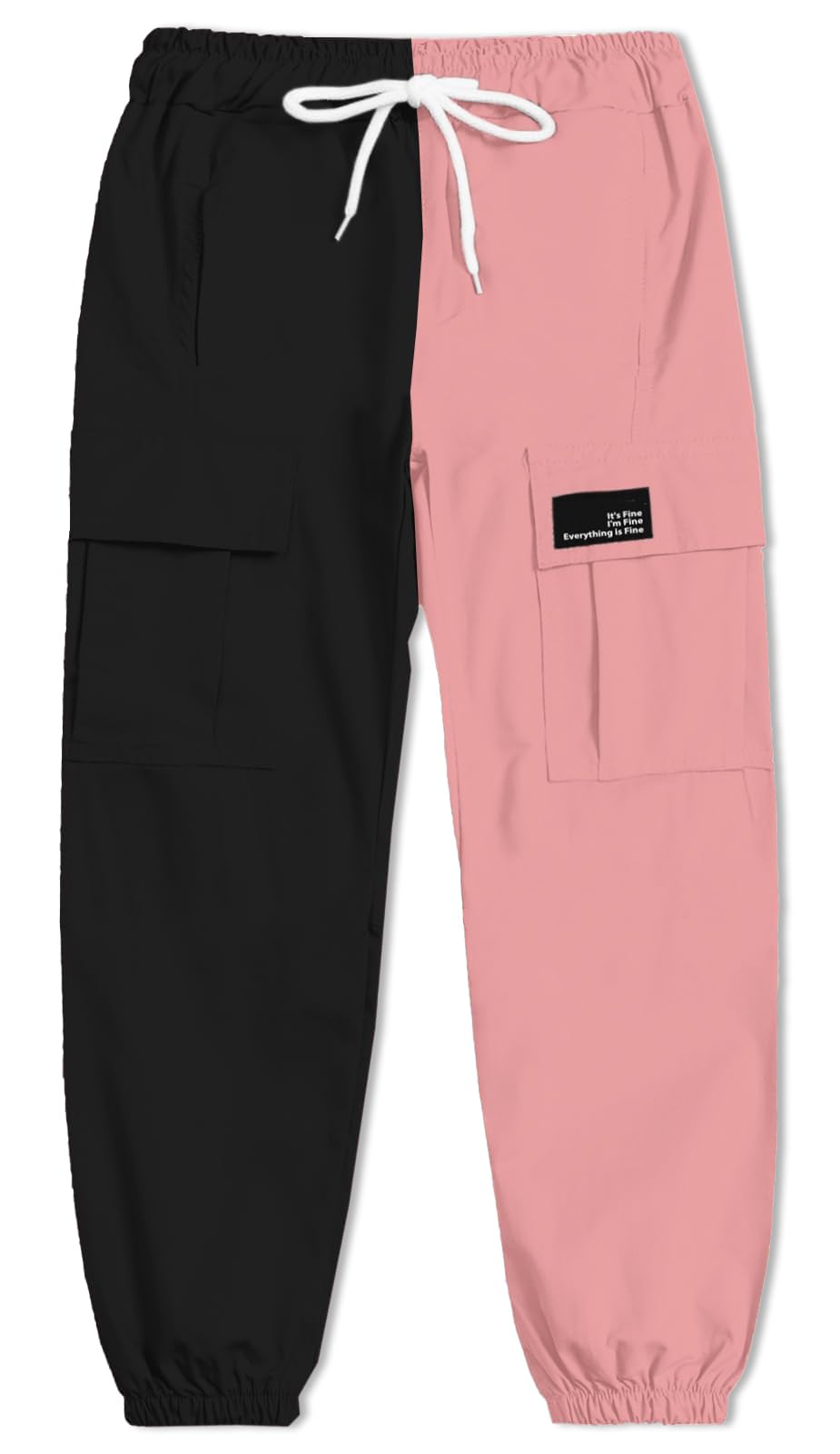 Cromoncent Girls&amp;Womens Cargo Pants Elastic Waist Lightweight Outdoor Jogger Pants, 6 Years - XX-Large