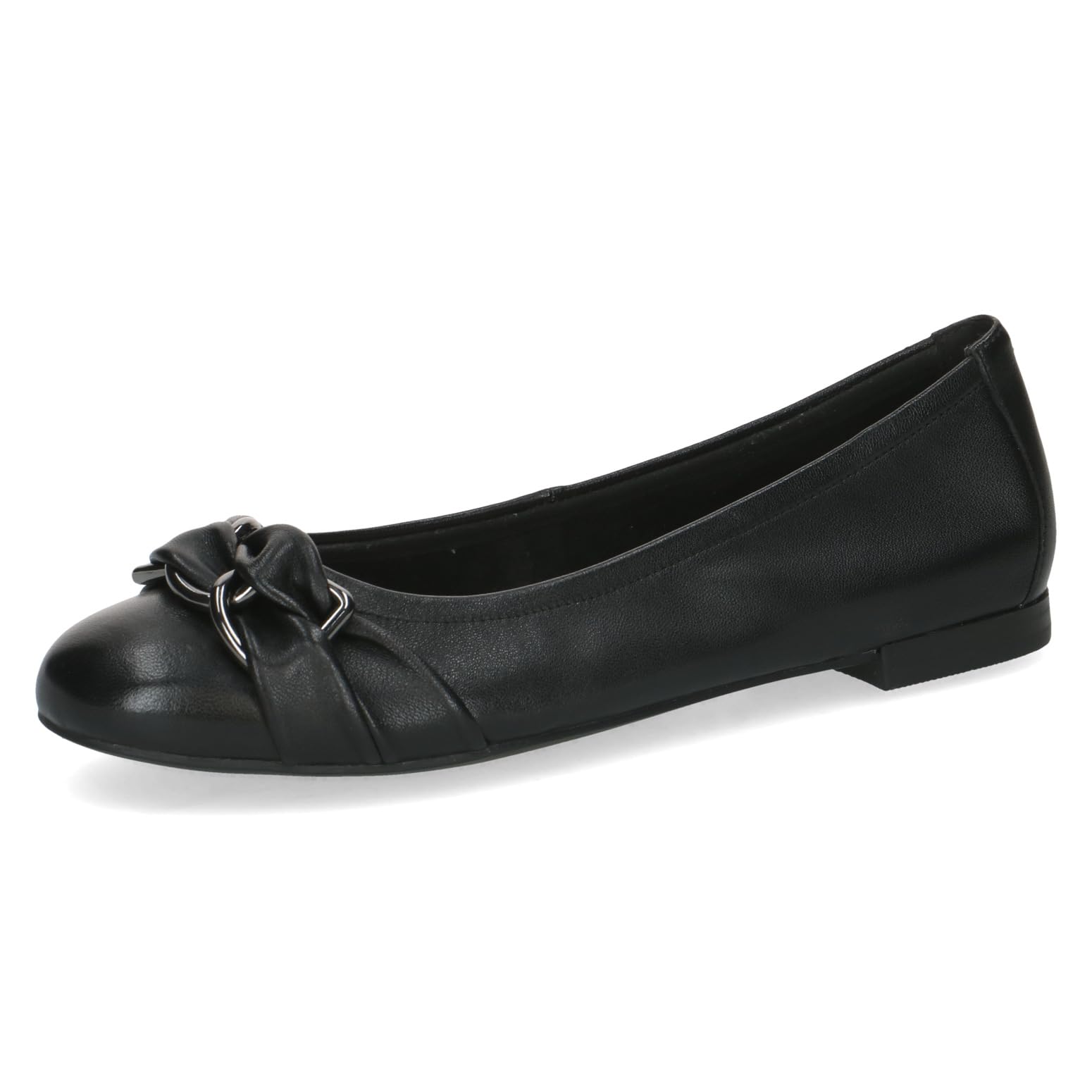 CAPRICE Women's Ballet Flats in Leather, Black (Black SOFTNAP.), 6.5 UK
