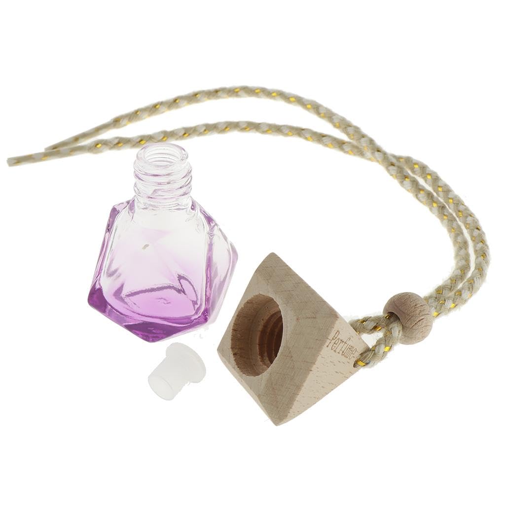 MERISHOPP®Glass Hanging Car Perfume Bottle Essential Oil Fragrance Bottle Purple|Home & Garden | Home Decor| Home Fragrances |1 X Empty Perfume Bottle-image-26