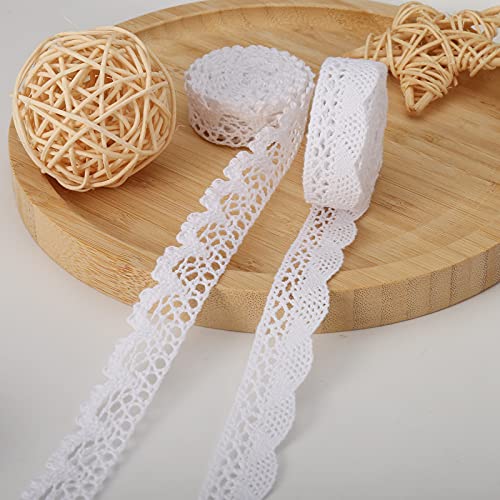 Herzwild LACE RIBBON By The Yard Cotton Lace Ribbon White Vintage Decorative Lace Trim Crochet Decorative Lace Fabric thumb #3
