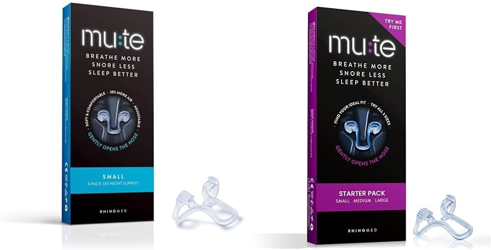 Mute Nasal Dilator for Snore Reduction Small 3pk and Starter Pack Increases Airflow Anti Snoring Devices Nasal Dilators for Sleeping