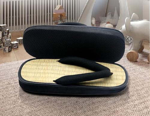 Bamboo Flip Flops Tatami Slippers for Women Organic Handmade Straw Woven Japanese House Slippers Slip on Summer Slides Square Toes Flats Breathable Lightweight Comfort Wear Shoes Home Indoor Bedroom2