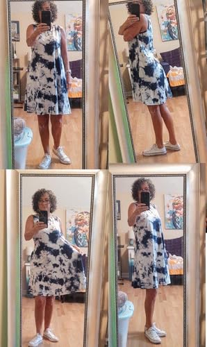 Image of Summer Dresses for Women Casual Sleeveless Swing Sundress with Pockets