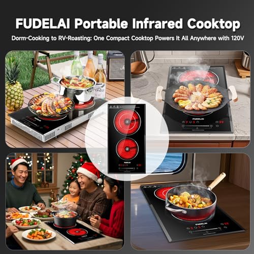 FUDELAI 2-Burner Electric Cooktop, 3200W 240V Ceramic Hot Plate by FUDELAI - Used condition - Image 6
