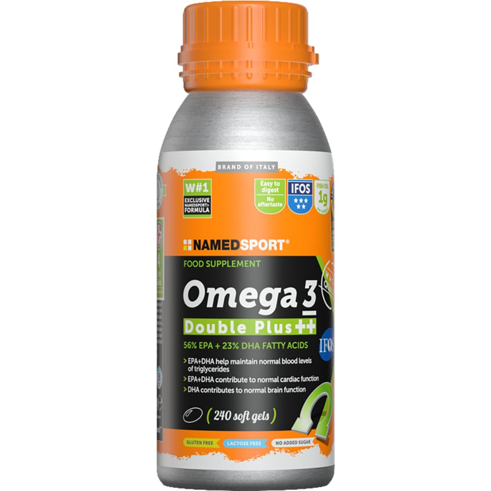 Omega 3 Double Plus – 240 Softgels – Integratore ad Alta Concentrazione di EPA (56%) e DHA (23%) – Certificato IFOS 5 Stelle – Senza Glutine e Lattosio – Supporto per Cuore, Cervello e Vista