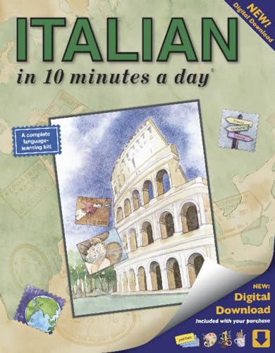 Bilingual Books COLOUR ILLUS, MAPS & WORKSHEETS Italian In 10 Minutes A Day cover