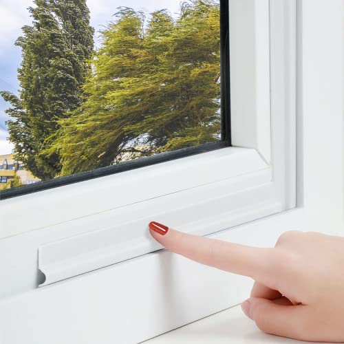 Window Draft Excluder T Shape 6M/236 Inch White Self-Adhesive Draught Excluder for Windows Window Insulation Soundproof Seal Strip for Window and Door