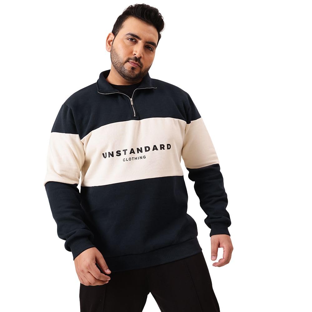 unstd Men Plus Size Pure Cotton Oversized Fit Polo Collar Sweatshirt Full Sleeves Casual Winter Wear 3XL to 9XL-picture-26