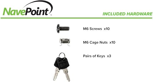 Miniatura 6 de Navepoint Gabinete de montaje en pared 18U Deluxe IT Rack de red de servidores de 19 pulgadas con puerta perforada de bloqueo de 24 pulgadas de