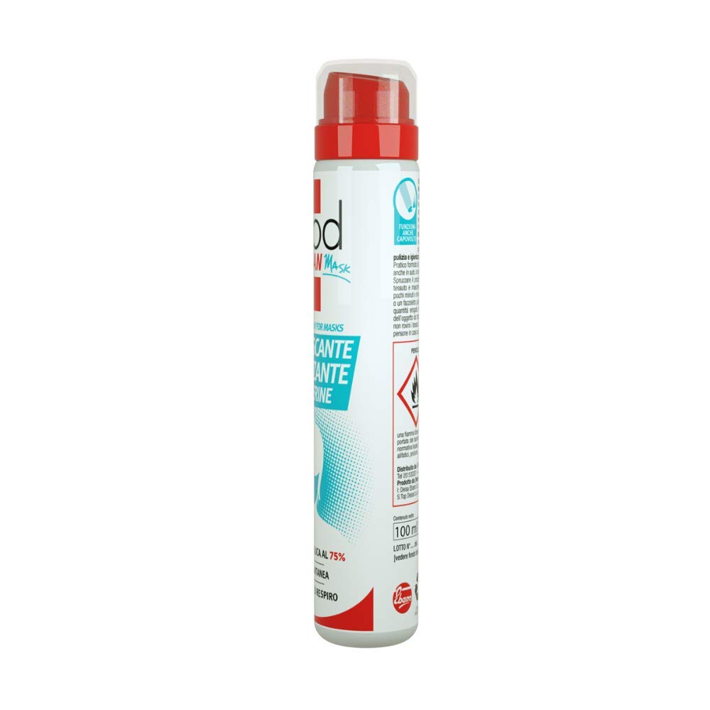 Good & San Mask, Spray Igienizzante Rinfrescante Mascherine, Disinfettante per Mascherina, Contiene Alcool al 75%, Azzurro, al Profumo di Menta, 100 ml