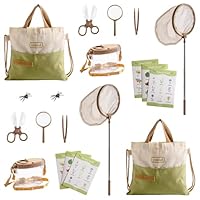 ROBUD Kids Outdoor Explorer Kit, Bug Catching Adventure Set with Butterfly Net, Magnifying Glass, Kids Binoculars, Bug Container, Carry Bag, Educational Toys Gift for Toddler Ages 3+