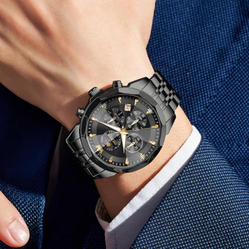 Image of OLEVS Men's Watches Analog Quartz Chronograph Dress Watch Multifunctional Stainless Steel Waterproof Classic Original Watch for Man