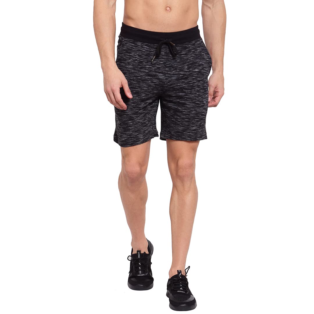 sporto Men Anthra Melange Cotton Shorts-image-21