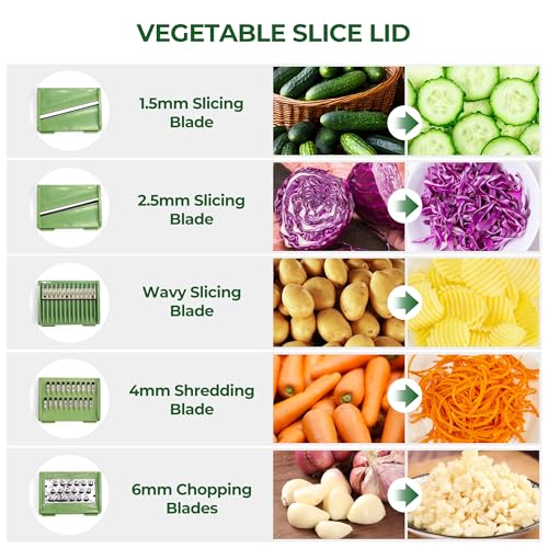 Image of SUSTEAS Salad Spinner Large, Lettuce Spinner with 5 Blade Slicer, 4.25Qt | Vegetable Wash Bowl, Fruits & Herb Lettuce Dryer with Egg Yolk Strainer for Efficient Salad Preparation and Food Washing