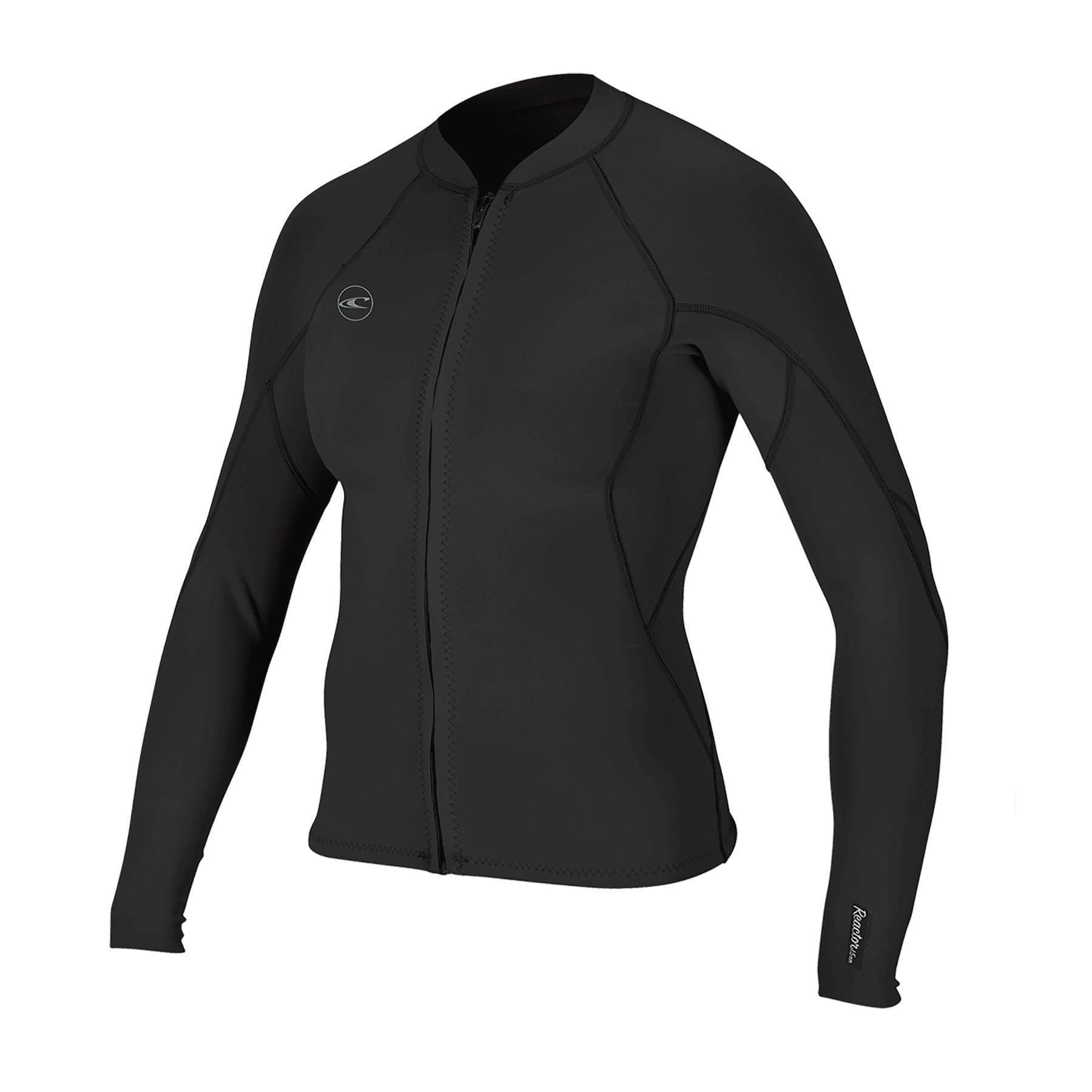 O'NEILL ONeill Womens Reactor II 1.5mm Front Zip Neoprene Wetsuit Coat Jacket Black - Easy Stretch Breathable Womens Size - US 8