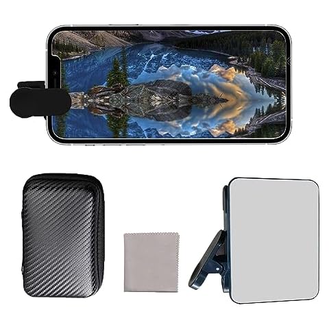 Smartphone Camera Mirror Reflection Clip Kit, 2nd Generation Phone Mirror Reflection Camera Clip for Selfie/Video/TikTok, Perfect for Travel Photography, Camping Photo and ect Cover