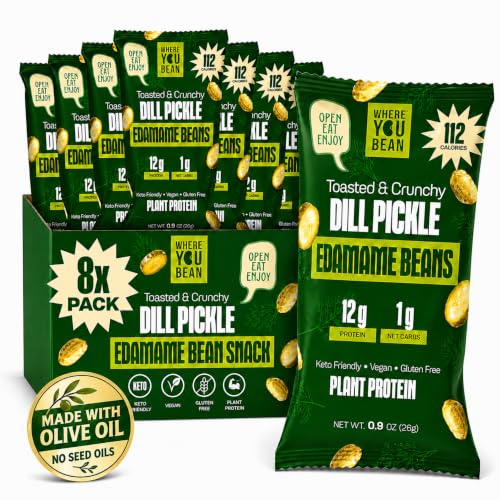 Where You Bean Edamame Beans Snack - Dry Roasted Edamame (Dill Pickle)