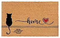 Hanse Home Kokos Fußmatte - rutschfeste Schmutzfangmatte Natur für Innen, Fußabtreter Cat Home Kokosfaser Kokosmatte für Flur, Eingangsbereich & überdachten Außenbereich - 40x70cm