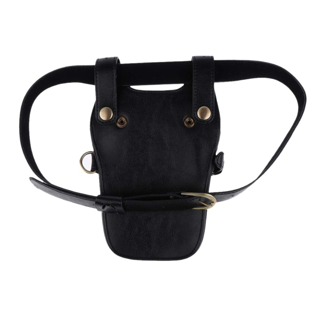 Scherentasche für Friseure Ledertasche Gürteltasche Friseurtasche Werkzeugtasche Haarstyling Geräte Tasche, Schwarz