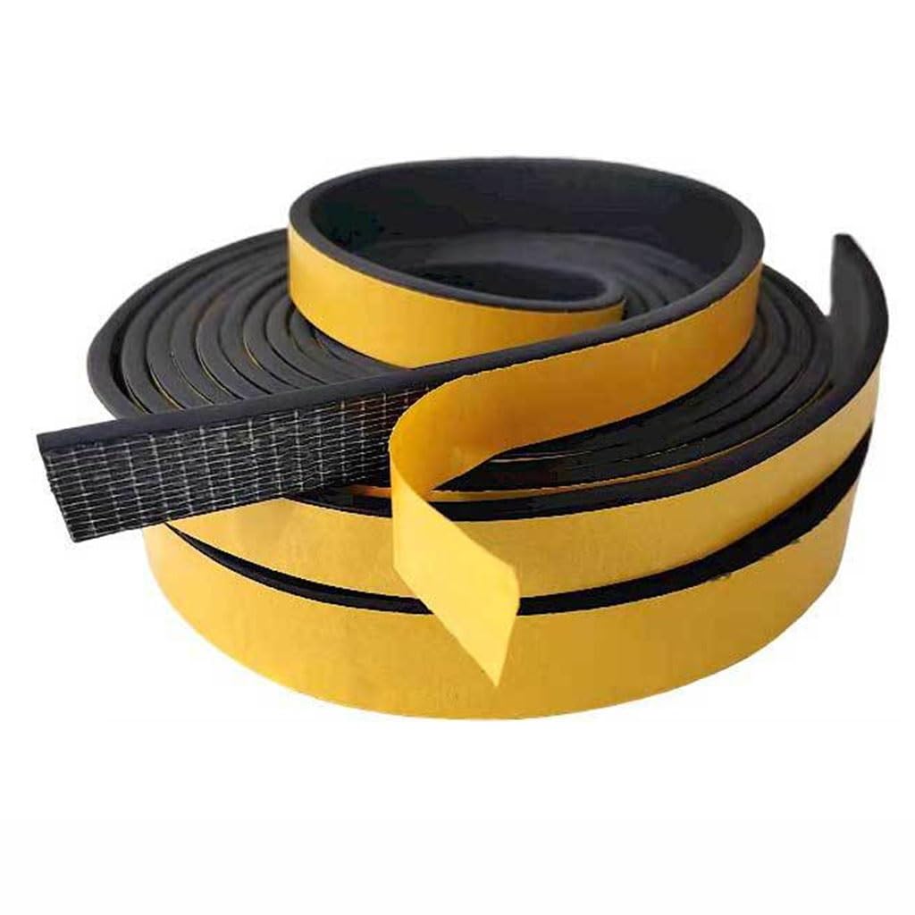 Tira de sellado de espuma de silicona, Tira de sellado espuma autoadhesiva plana silicona EPDM, negra, 2-5mm x 10-30mm 10M(5mm x 20mm x 10M)