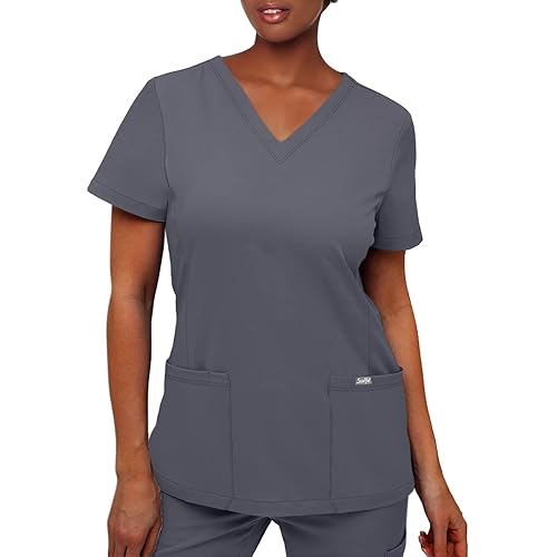 SOULFUL SCRUBS for Women 3002 Chloe 2 Pocket, Women Scrubs Top V-Neck Regular fit - Stylish Medical Scrub Tops for Women