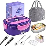 Electric Lunch Box, [Upgraded] 60W High-Power Faster Food Heater, 12V 24V 110V 3 in 1 Portable...