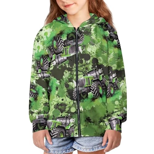 Image of Coloranimal Unisex Girls Boys Long Sleeve Casual Hoodies & Sweatshirts Tops Kids Zip Up Jacket Coat Age 6-16 Year