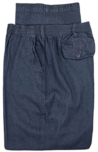 Falcon Bay Big & Tall Men's Casual Pants Full Elastic Denim (46W X 30L, Dark Blue)