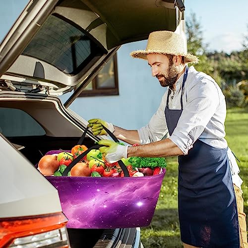 Sac d'épicerie réutilisable compact violet lavable pour courses - 8