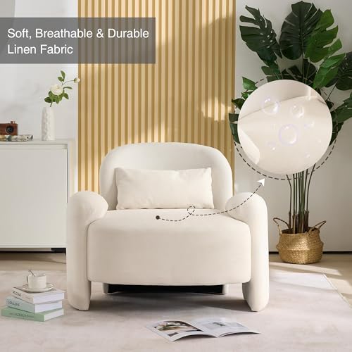 Sillón Lounge Moderno Plegable Beige miniatura 5