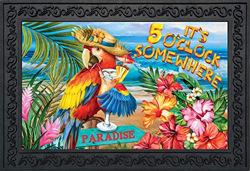 5 O'Clock Paradise Summer Doormat Drinks Nautical Indoor Outdoor 18" x 30" Briarwood Lane