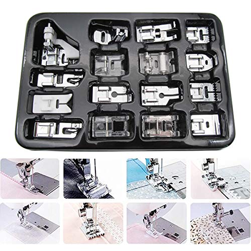 CKPSMS KP-19048 Kit de 16 pieds presseurs pour machines Singer, Brother, Janome, Elna, Kenmore