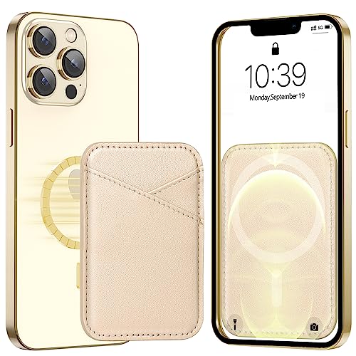 Image of Miroddi for MagSafe Wallet, Strongest Magnetic Card Holder for iPhone 17 /16 /15 /14 /13 /12 Series, Ultra-Thin Leather Magnetic Phone Wallet with 2 Card Slots, RFID Blocking, No More Falling, Gold
