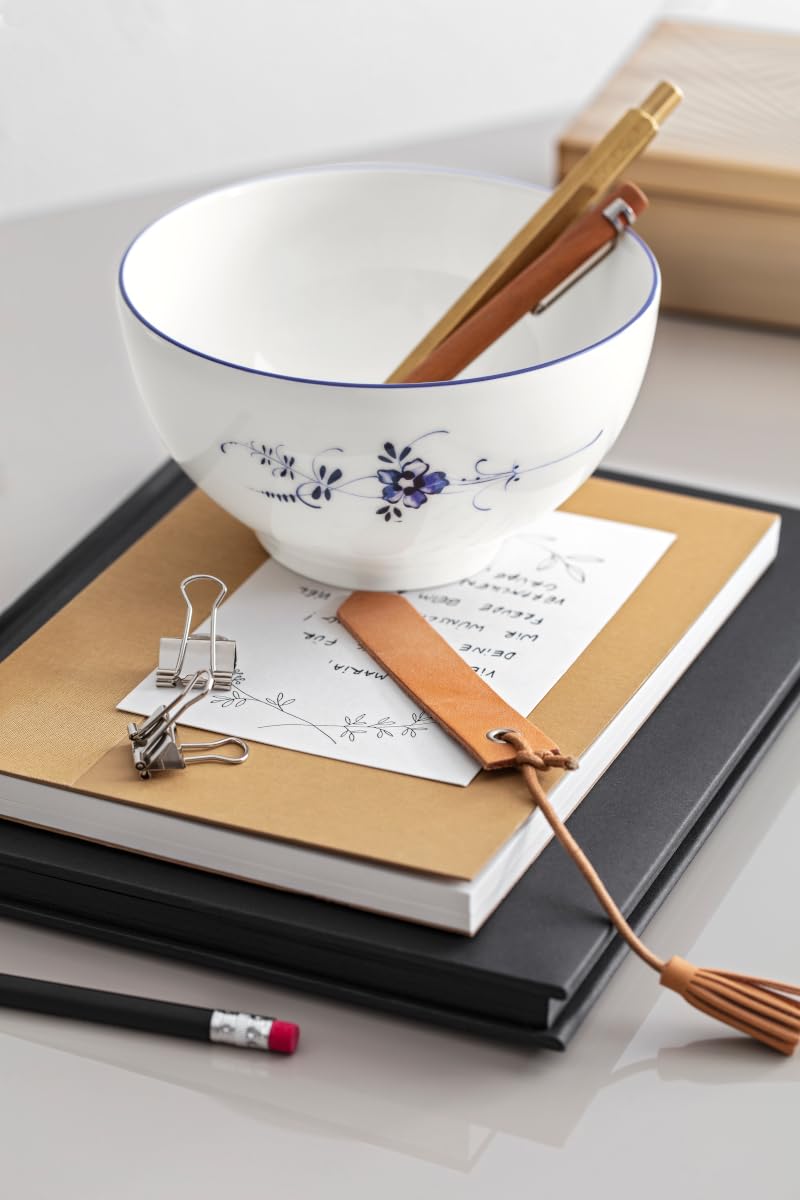 Villeroy & Boch Vieux Luxembourg Schalen 4er Set, 750 ml, Bol mit blauem Dekor, Premium Porzellan, Weiß/Blau