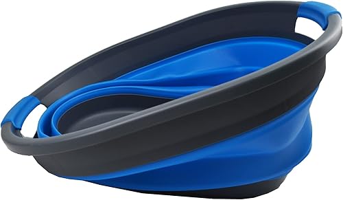 Miniatura 3 de SAMMART Cesta de plástico plegable de 32 L (8.4 galones) - Contenedororganizador de almacenamiento plegable - Tina de lavado portátil - Cestacanasta