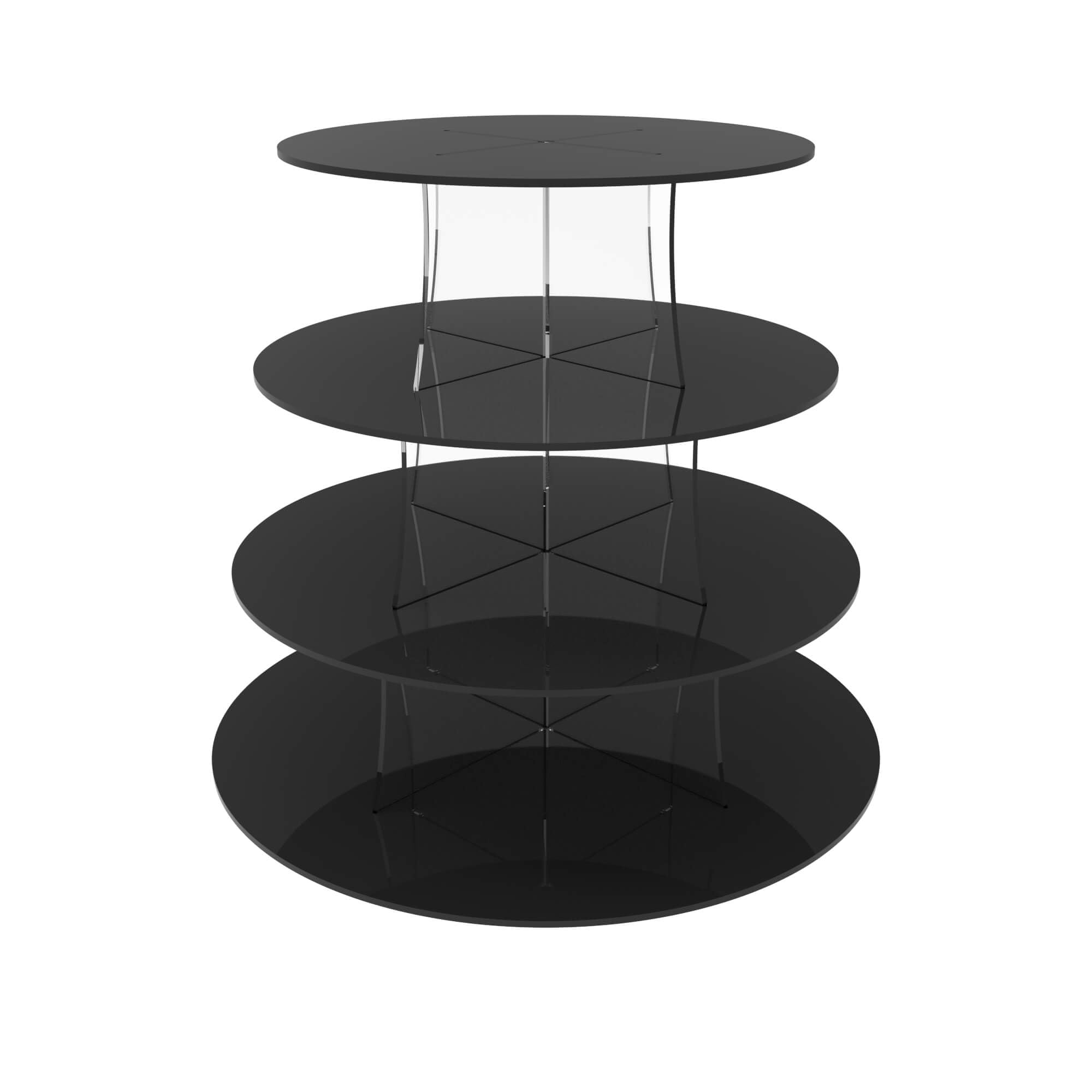 Chefkit Acrylic Cupcake Stand Display - Round (Black, 4 tier)