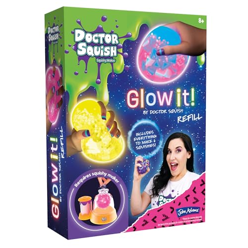 Doctor Squish John Adams Glow It! Squishy Maker Refill Pack: Make Your own Glow in the Dark squishies! | Arts & Crafts | Ages 8+