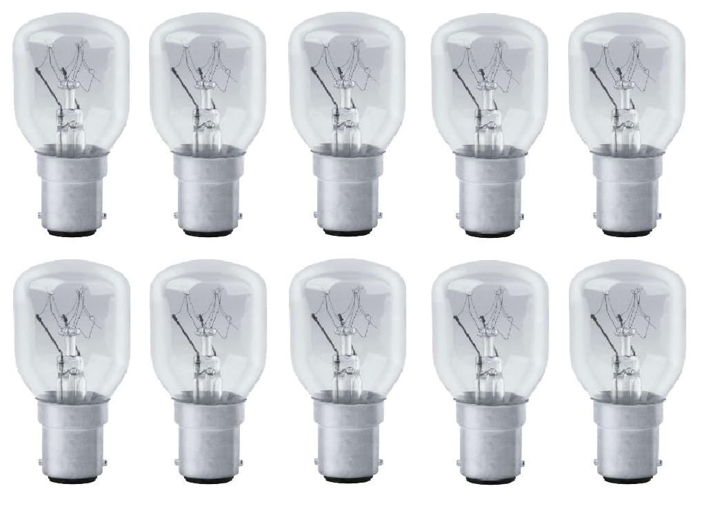 Luxsa Lighting Pack of 10 Pygmy 15w sbc B15 Clear Sign Appliance Sewing Fridge Freezer Lava Lamp 60 Lumen 2800k Glass Warm White Small Bayonet Cap