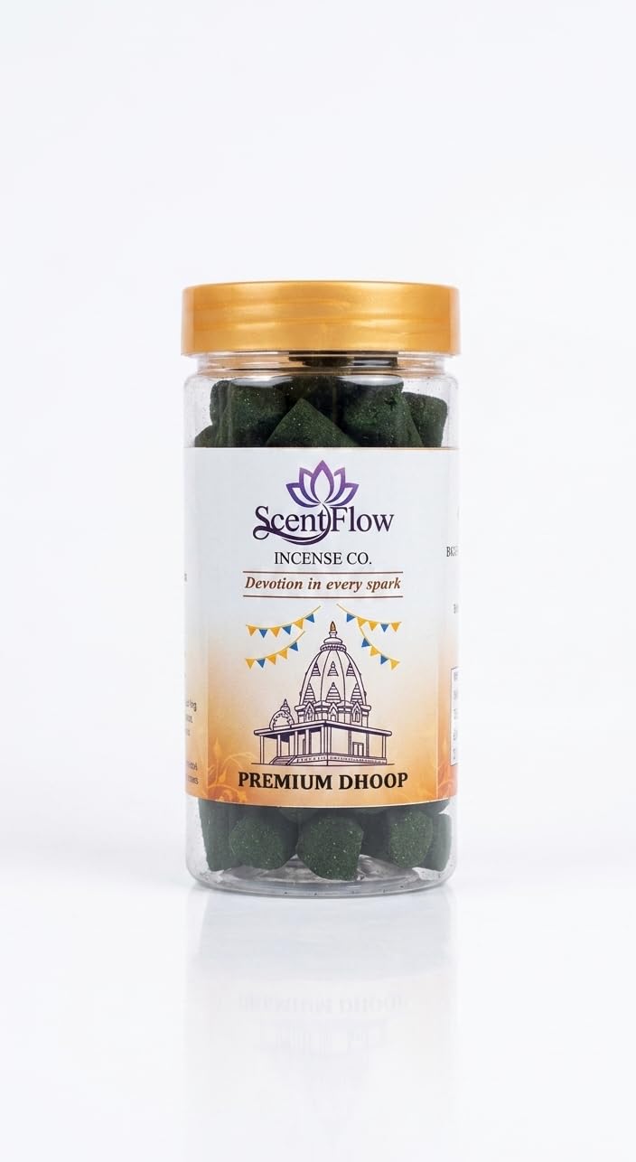 ScentFlow Incense Dhoop Cone Jar, 100g Each, Pack of 3 | Mogra Fragrance-image-28