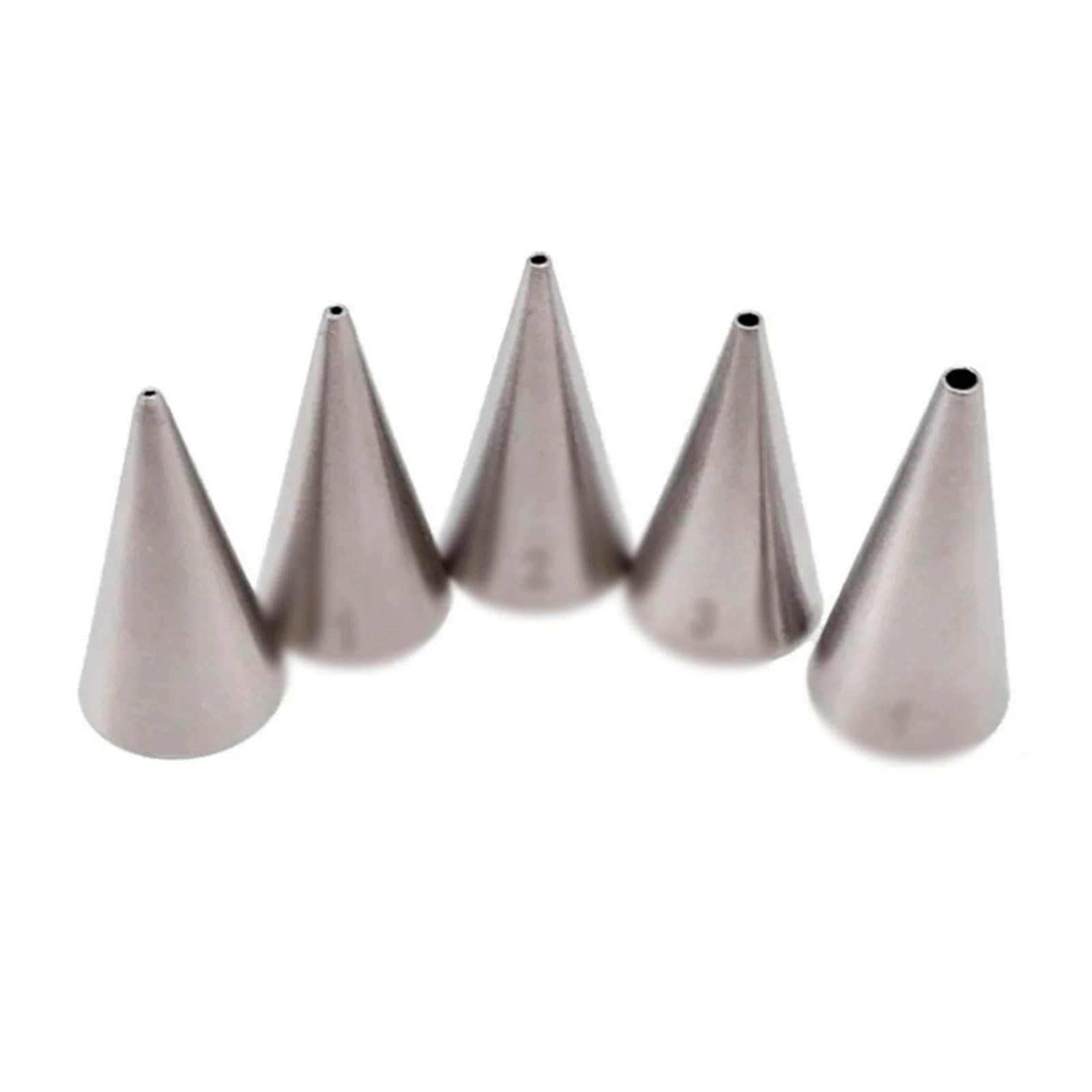 5 Stück runde Spritztüllen aus Edelstahl for Kuchen, Gebäck, Kekse, Creme, for Dekorieren von Werkzeugen