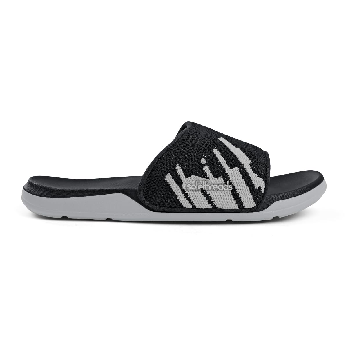 SOLETHREADSmens Slides Skyscraper_1499 Slipper, Black/Grey, 9 UK